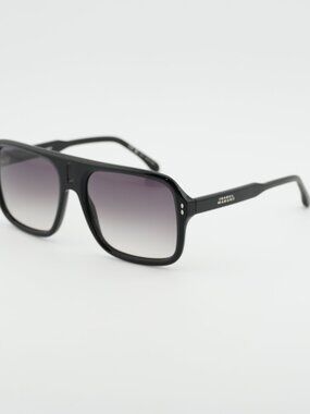 Isabel Marant IM 0125/S 0807 9O Sunglasses Black Square Frame, Grey Lenses